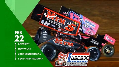 USCS Outlaw Thunder Tour Winged Sprint Cars Winter Series 6 At Southern Raceway (2/22/2025)