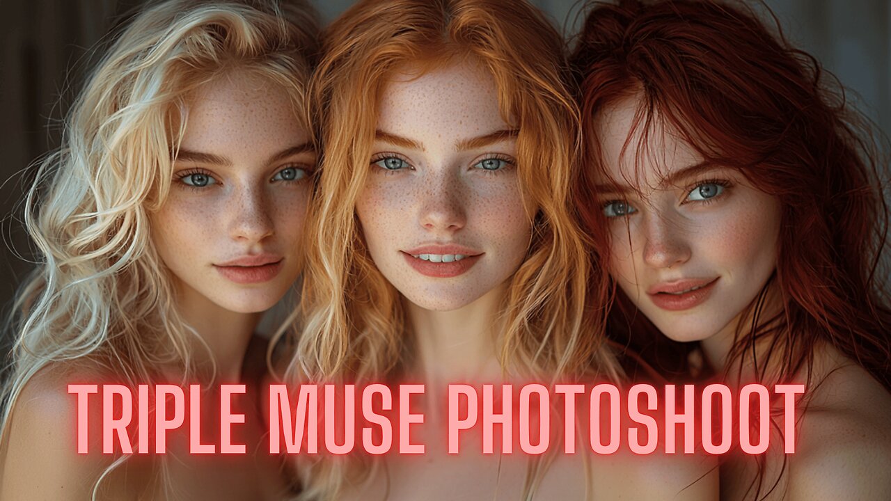 Triple Muse Photoshoot | 3 AI Models Flirting, Dancing & Posing | Suno x Grok