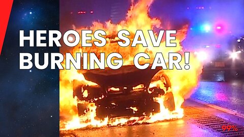 WOMAN'S CAR FLIPS & CATCHES FIRE! Two Heroes Appear in the Nick of Time!
