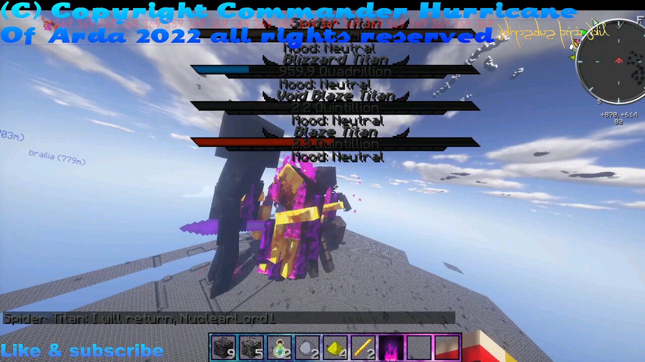 Minecraft mob battle reaper titan vs spider titan vs wither skeleton titan vs acid titan