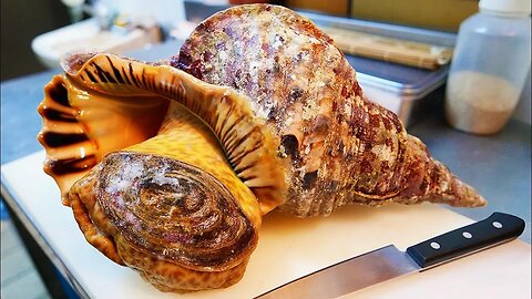 Japanese Street Food - Giant Conch Sashimi, Okinawa Island Seafood