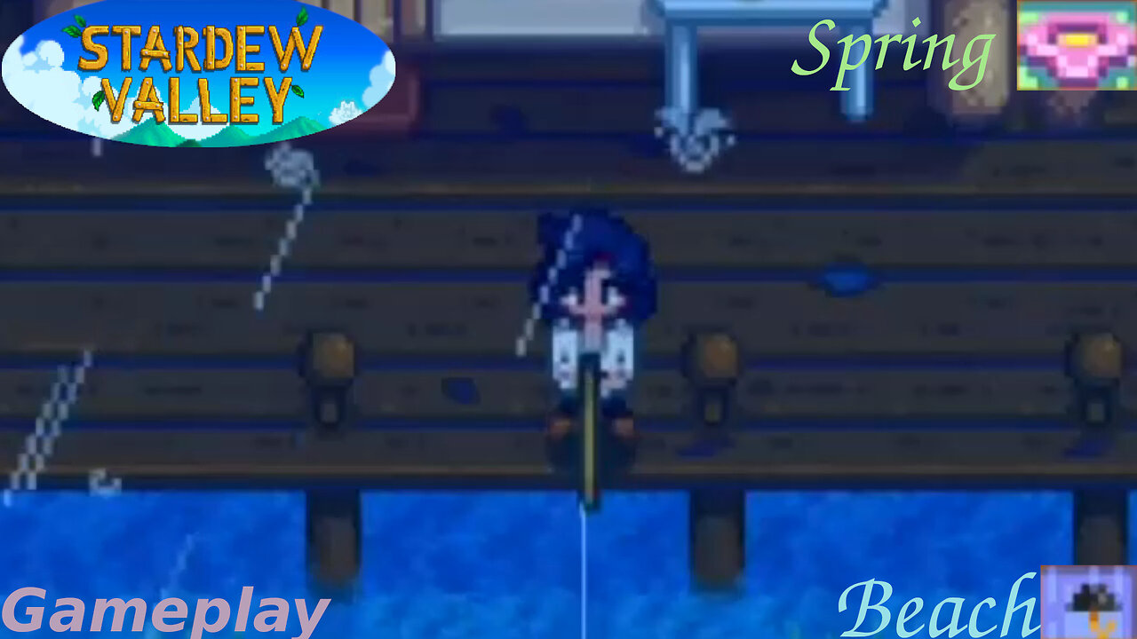 Stardew Valley - Fishing In The Beach [Year 2 Spring Season] - Gameplay #2 (Rain Weather)