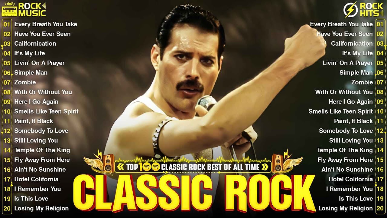 Top 100 Classic Rock Songs Of All Time - ACDC, Pink Floyd, Eagles, Queen, Def Leppard, Bon Jovi, U2