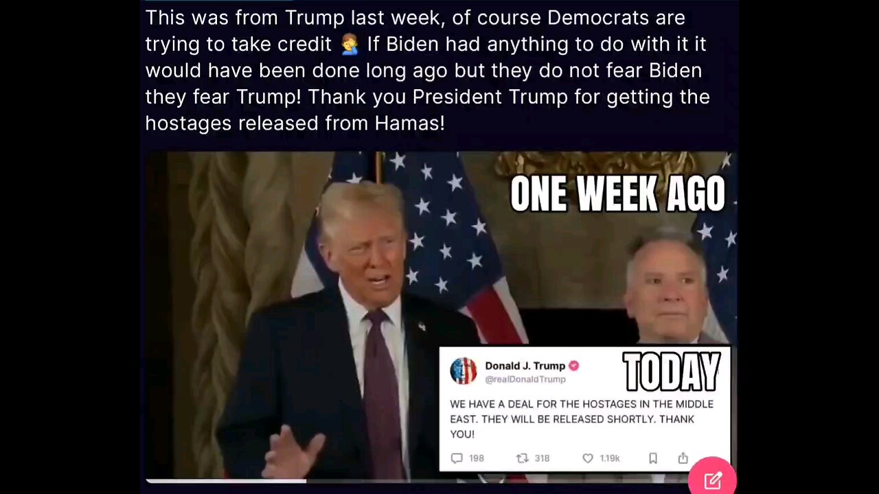 Trump last week, of course Democrats are trying to take credit they fear Trump not Biden