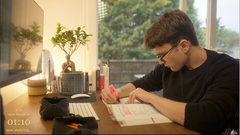 4-HOUR | Study With Me | No music, Deep work, One break