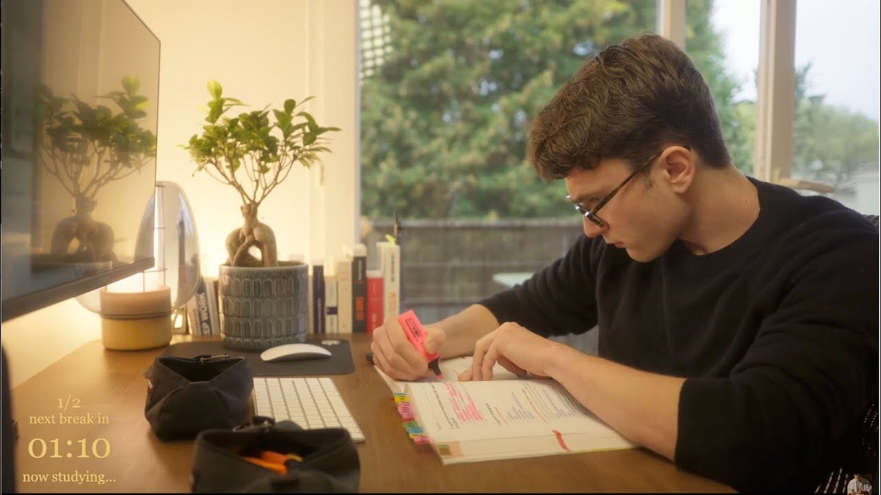 4-HOUR | Study With Me | No music, Deep work, One break