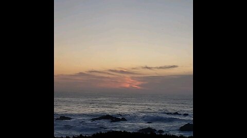 October waves after low tide on the Pacific. Fort Bragg California, after the sunset, 2025.