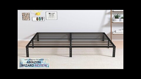 14 Inch Metal Bed Frame Queen Size No Box Spring Needed Heavy Review