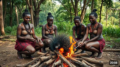 Hadzabe Tribe _ Cooking and Eating The Prey _ Hunters life