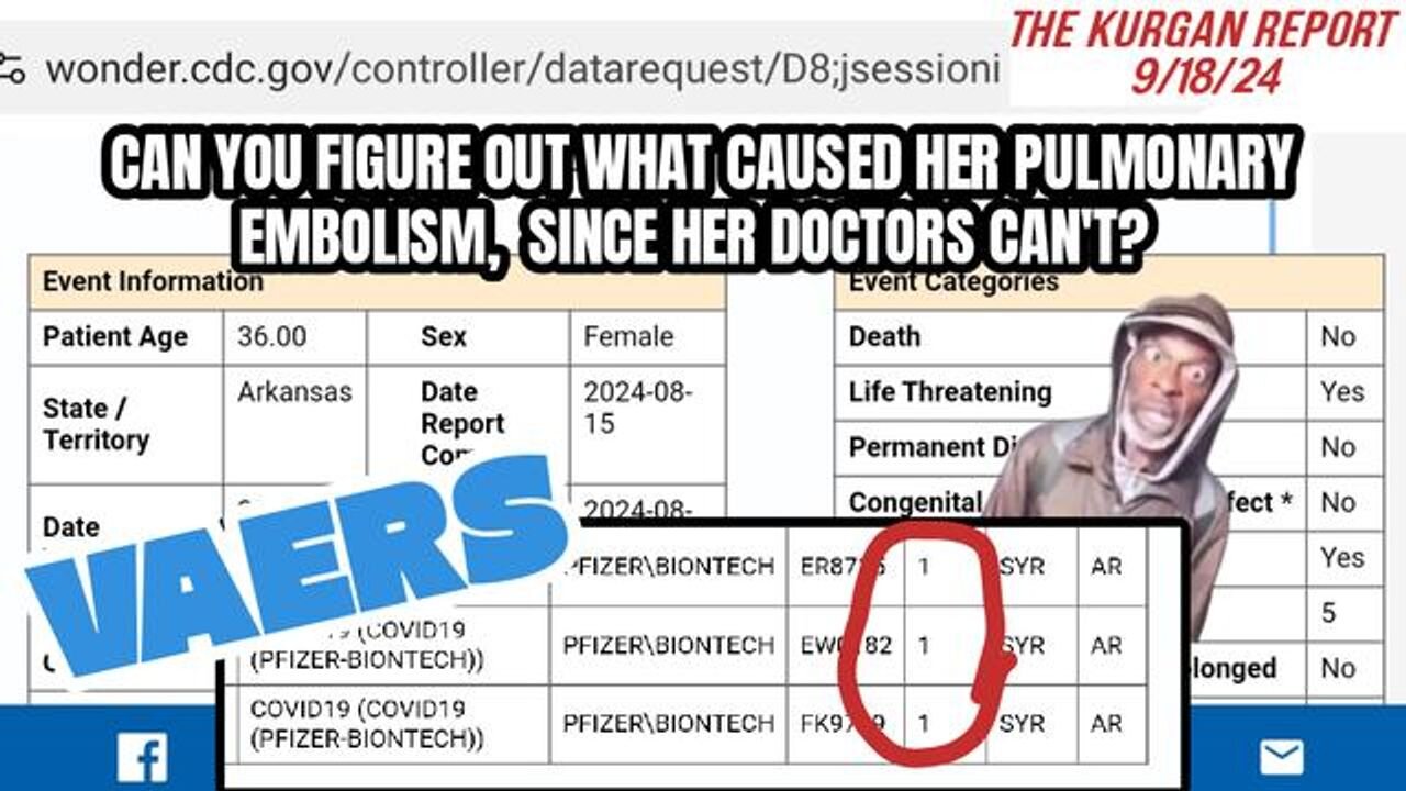 VAERS: DOCTORS ARE BAFFLED BY 36YR OLD'S PULMONARY EMBOLISM!