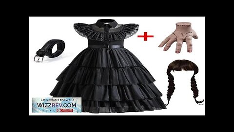 Wednesday Addams Costume Girl Kids Black Dress Children Halloween Party Black Gothic Review