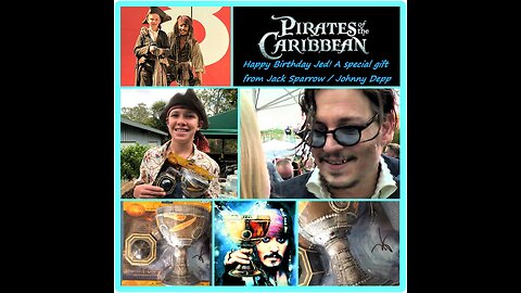 JOHNNY DEPP ⭐ signed Pirate ⚓️ Compass ⏱ & Chalice 🏆 toy delivered to boy w/ MoyaMoya disease for charity