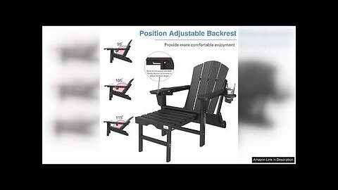 Mdeam Adjustable Backrest Adirondack Chair Folding Patio Lawn Outdoor Fire Pit Chairs Review