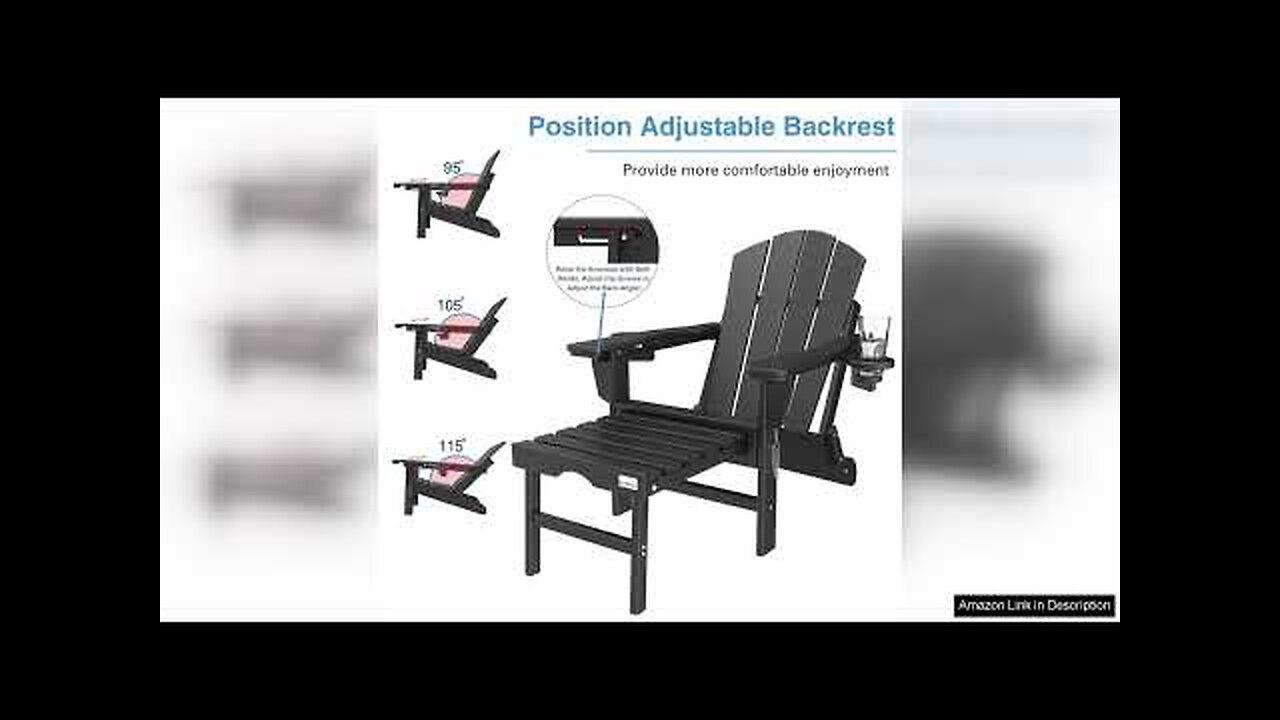 Mdeam Adjustable Backrest Adirondack Chair Folding Patio Lawn Outdoor Fire Pit Chairs Review