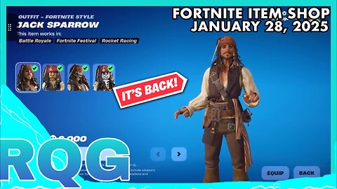 PIRATES OF THE CARIBBEAN & JACK SPARROW ARE BACK! FORTNITE ITEM SHOP (January 28, 2025)