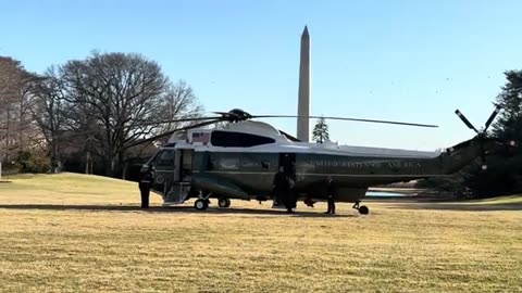 President Trump waves to guests before heading to Mar-a-Lago for the weekend | Feb. 7