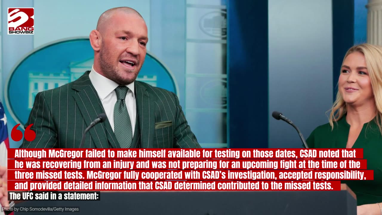 Conor McGregor has been banned from the UFC for 18 months