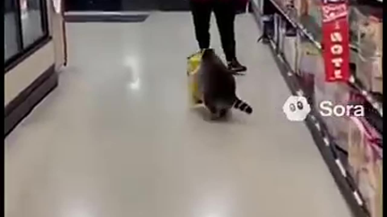 Raccoon steals cereal!