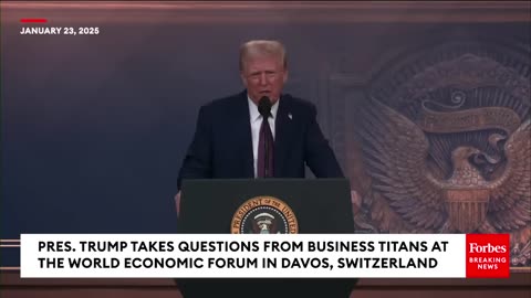 Trump Details U.S.-China Relations To Attendees Of The World Economic Forum In Davos