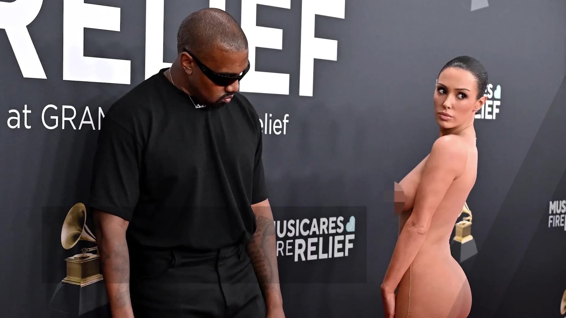 Here's what Kanye West said to wife Bianca Censori during nude Grammys 2025 red carpet appearance