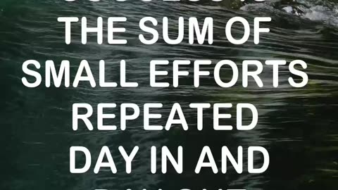 Success is the sum of small efforts repeated day i... #Ethiomindofficial
