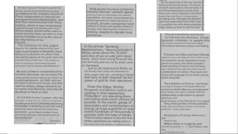 Union of the Russian People and the 1916 Newspaper The Russian Banner - opposed jewish Conspiracy