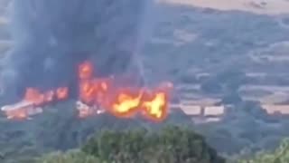 Massive fire erupts after train carrying ethanol derails in Tepetitlán, Mexico