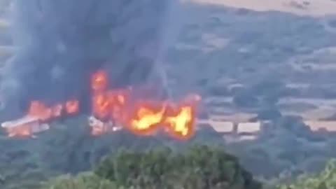 Massive fire erupts after train carrying ethanol derails in Tepetitlán, Mexico