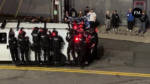 Katie Daviscourt Portland Police arrive on scene and make a targeted arrest.