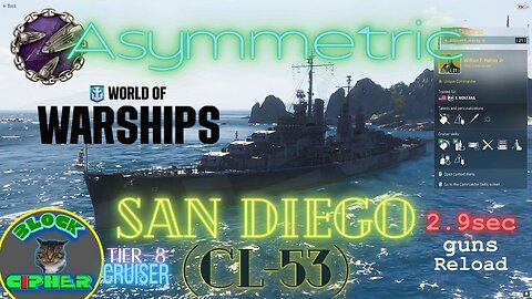 *Premium Ship* USN Cruiser Tier-8 USS SAN DIEGO (CL-53) in Asymmetric mode | World of Warships