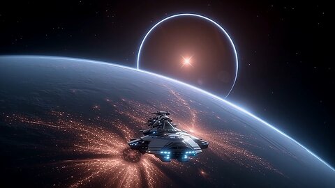 A planet with glowing creatures.