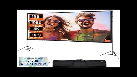 VEVOR Projector Screen with Stand 150 inch 16:9 4K 1080 HD Outdoor Review