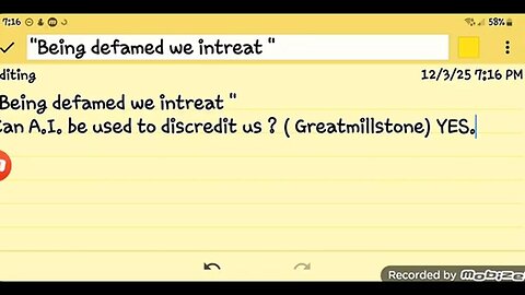 "Being defamed we intreat " Can A.I. be used to discredit us ? (Greatmillstone) YES. - GMS