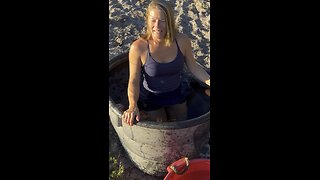 Cow water trough cold plunge!