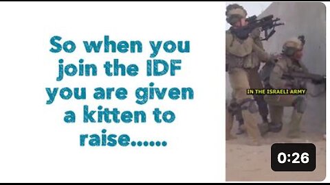 So when you join the IDF you are given a kitten to raise....