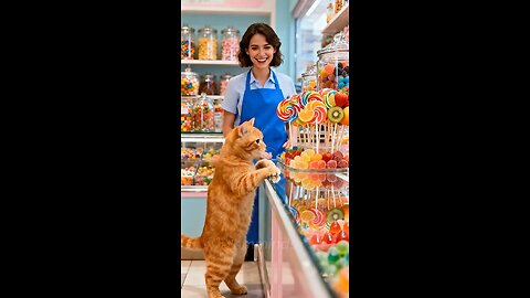 🐾🍭 Cute Cat Sweet Journey From Tears To Smiles On A Candy Street #hmminds