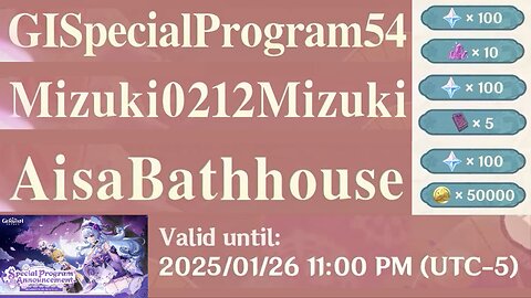 5.4 Special Program Codes (Genshin Impact)