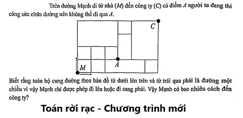 Toán 12: Trên đường Mạnh đi từ nhà (M) đến công ty (C) có điểm A người ta đang thi