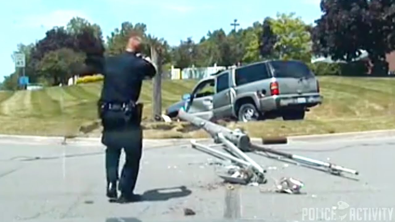 Woman Crashes SUV Into Utility Pole After Police Chase#1327