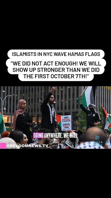 Islamists in NYC wave Hamas flags On the 2nd anniversary of the October 7th massacre.