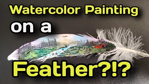 The Babbling Brook Feather Painting | A Study Piece Using Gesso on a White Feather {Part 1 of 2}