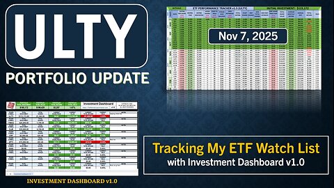 ULTY Portfolio Update | Nov 7, 2025 | My ETF Watchlist using the Investment Dashboard v1.0