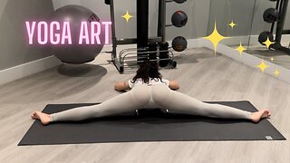 Deep hip stretch Yoga in sexy yoga outfit (NO SOCKS)