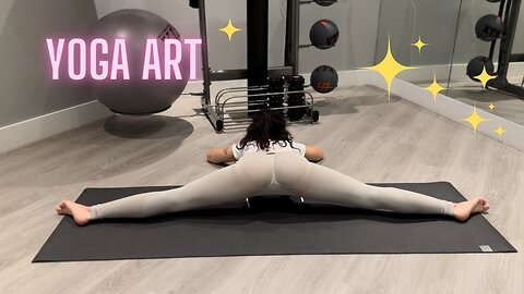 Deep hip stretch Yoga in sexy yoga outfit (NO SOCKS)