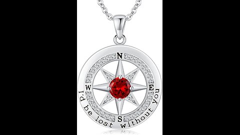 S925 Necklace Gift for Wife, Compass Jewelry Women Wedding Anniversary, Sterling Silver Girlfriend Birthday Gifts for Her, Girls Necklaces for Daughter Valentines Day Mom Mothers Day, I'd be Lost without You