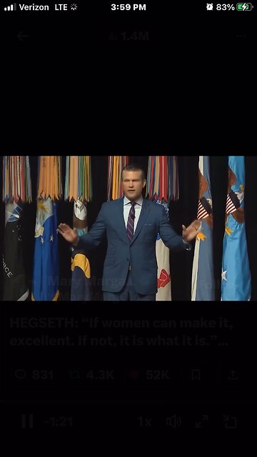 HEGSETH: “If women can make it, excellent. If not, it is what it is.” “It will also