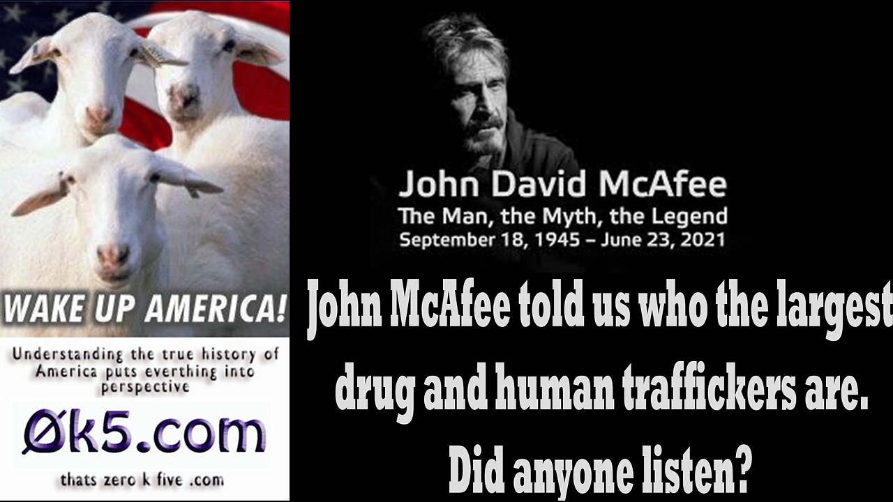 John McAfee told us who the largest drug and human traffickers are. Did anyone listen?