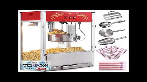 Popcorn Popper Machine Countertop Popcorn Maker 1615W 16 Oz Red Review