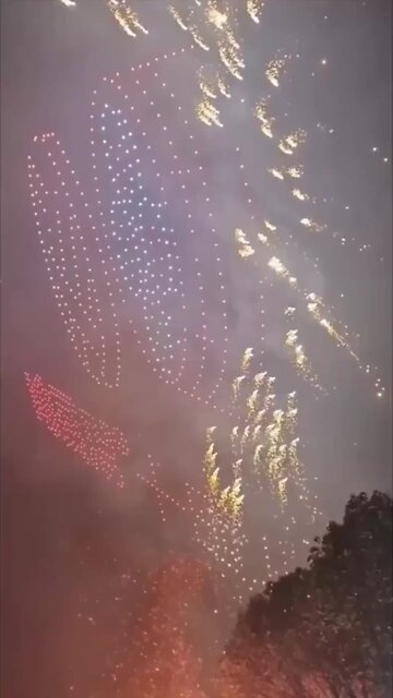 Chaos in the Skies: Fiery Drone Malfunction Scares Crowds During China's National Day Spectacle