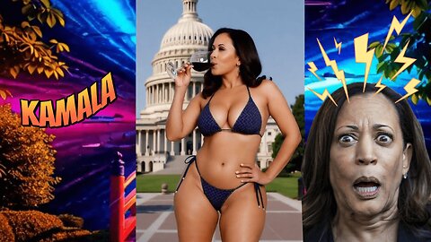 KAMALA DRINKING WINE AT THE CAPITAL IN BIKINIS AND A TRUMP SHIRT